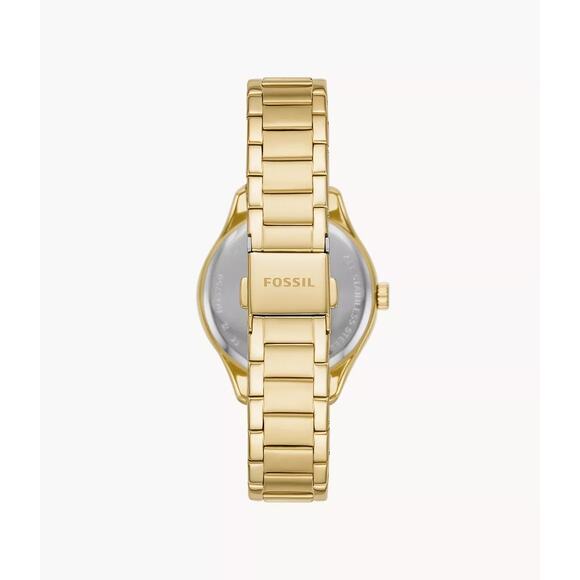 NWT Fossil BQ3759 Rye Three-Hand Gold-Tone Stainless Steel Watch - Picture 3 of 6